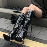 Gothic Knight High Fashion Pointed Toe Long Boot