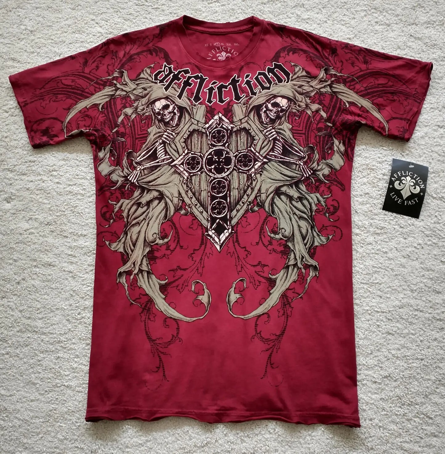 Double Eagle Chain Print Cotton T-shirt