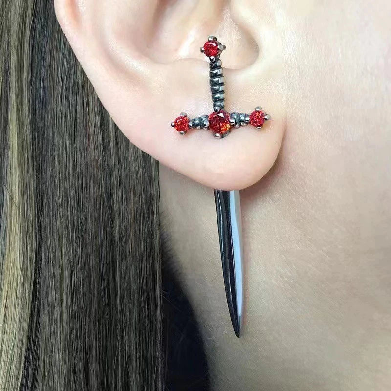 Vintage Dark Punk Gothic Sword Dagger Earring