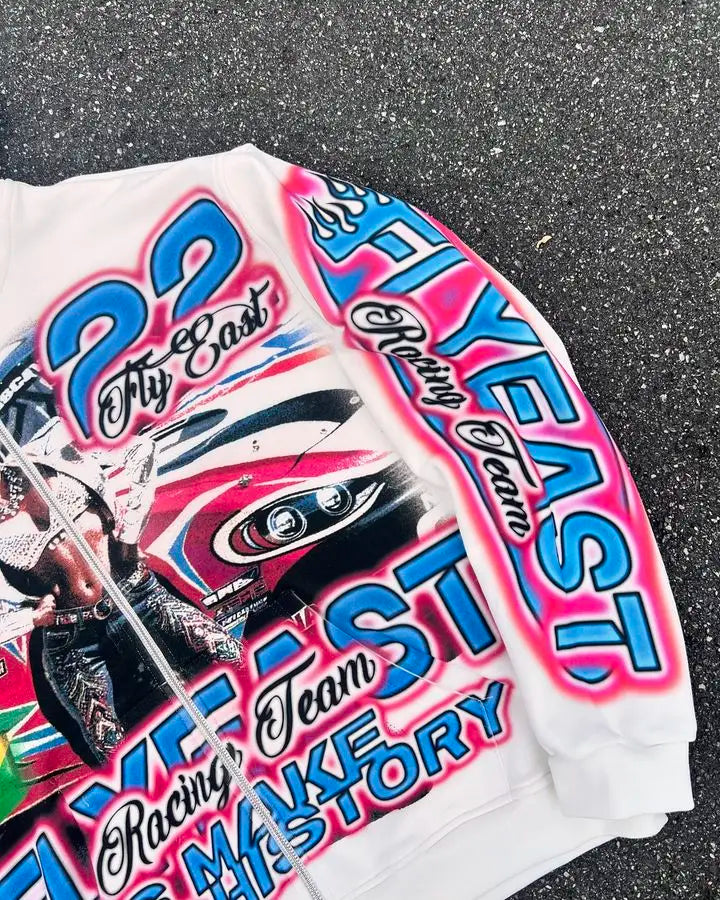 Gothic Racer Graphic Zip Hoodie