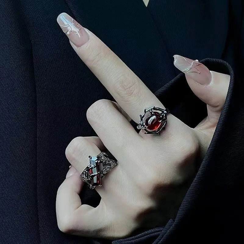 Black Gothic Ruby Ring