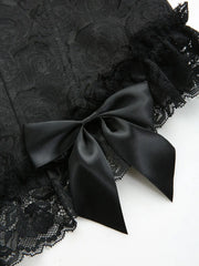 Black Floral Jacquard Bustier Corset