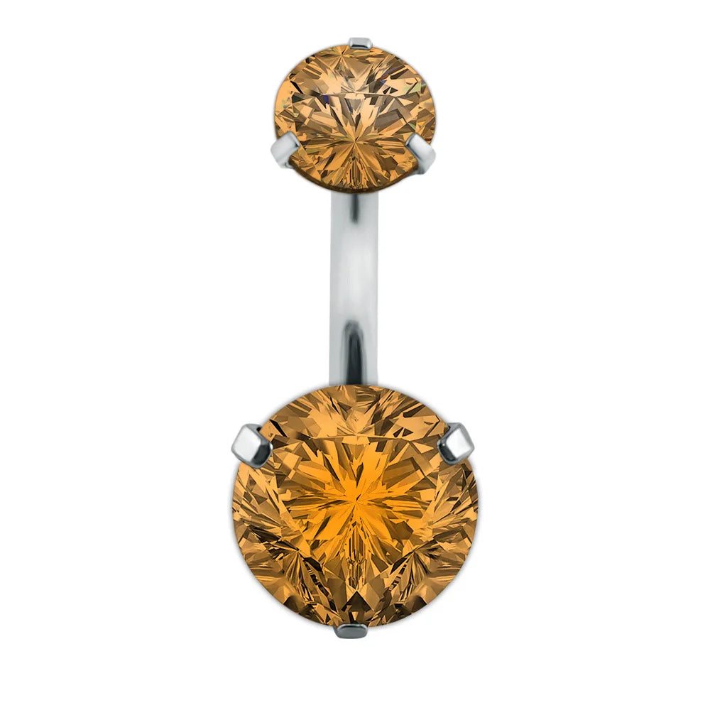 Crystal Round Gothic Surgical Belly Ring