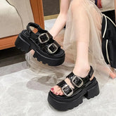 Thick Sole Gothic Buckle Sandal