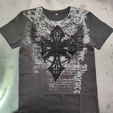 Wing Pattern Gothic Cotton T-shirt
