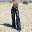 Patchwork Gothic Hollow Button Pant