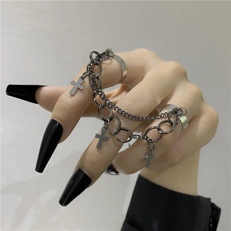 Vintage Cross Star Gothic Ring
