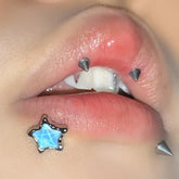 Pentagram Purple Star Stainless Steel Lip Stud