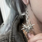 Vintage Heart Thorns Spike Chain Drop Earring