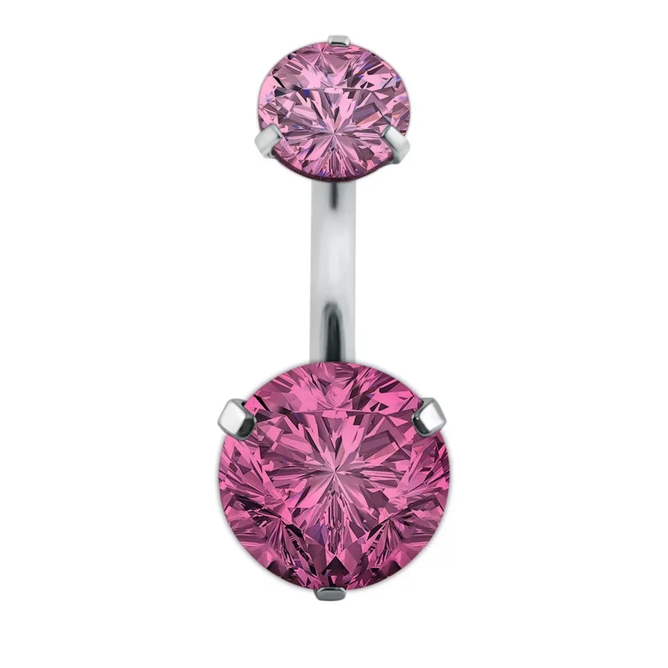Crystal Round Gothic Surgical Belly Ring