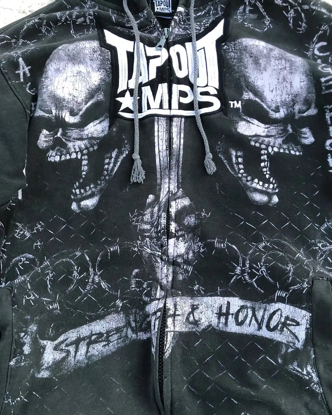 Retro Y2K Gothic Skull Zipper Hoodie
