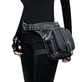 Steampunk Rock Waist Leg Hip Belt Motorcycle Fanny Packs Multi Chain Rivet Bag Halloween