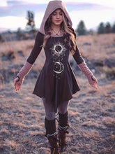 Sun Moon Hooded Mini Dress