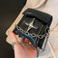 Y2K Vintage Korean Small Chain Pink Pu Leather Gothic Cross Bag Black Halloween