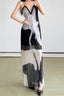 Swan Print Cross Strap Maxi Dress