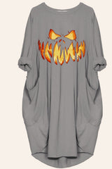 Halloween Casual Pumpkin Print Dress
