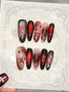 Dark Blood Red Spider Web Press On Nails