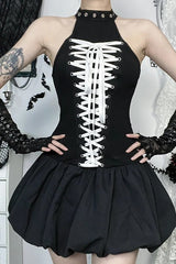 Corn Halter Bandage Sleeveless Mini Dress