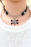 Punk Black Leather Skull Rivet Choker Necklace