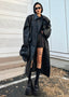 Loose Fit Long PU Leather Long Coat