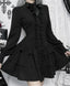 Gothic Black Ruffled Mini Dress