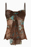 Retro Paisley Ruched Colorblock Cami