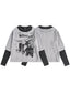 Loose Graffiti Print Unisex Knit Top