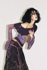 Y2K Off Shoulder Mesh Tank Top