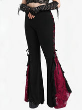 Lace Panel Flare Pants