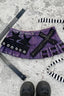 Purple Studded Lace-Up Denim Mini Skirt