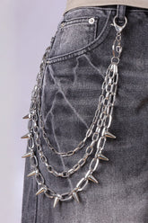 Gunmetal Spiked Rivet Waist Chain
