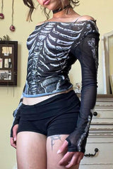 Skull Print Street Style T-Shirt