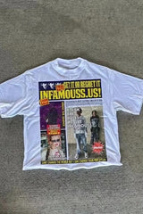 Y2K Alphabet Print Oversized T-shirt