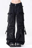 Multi Pocket Strap Wide Leg Cargo Jeans