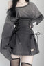 Strappy Asymmetric Shoulder Hoodie Mini Dress