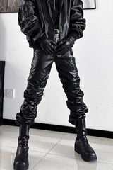 Cyberpunk Rock Ruched Stacked Pants