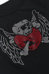 Gothic Skull Rhinestone T-Shirt