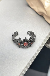 Gothic Dark Style Red Diamond Stackable Ring