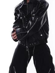 Oversized Faux Leather Jacket