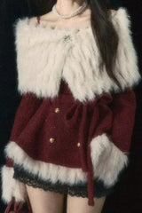 Bandage Off Shoulder Retro 2 Piece Coat