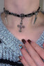Gothic Rhinestone Cross Necklace