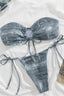 Imitation Denim Pattern One-Piece Swimwear