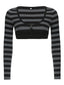 Slim Striped U-neck Gothic Vintage Knit Crop Top