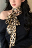 Retro Leopard Print Silk Ribbon Hair Neck Bag Scarf