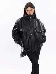 Windproof Thick PU Leather Jacket