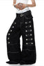 Multi Zip Pocket Wide Leg Cargo Jeans