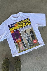 Y2K Alphabet Print Oversized T-shirt