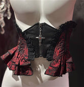 Dark Cross Lace Gothic Corset