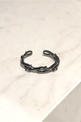Retro Court Style Dark Stackable Ring