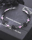 Dark Purple Black Floral Bracelet